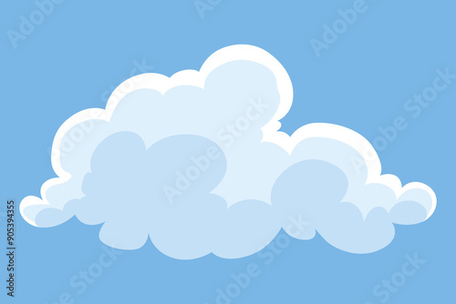 Cloud icon. Abstract white cloudscape icon symbol. Shapes in flat style. Vector cloudy design element