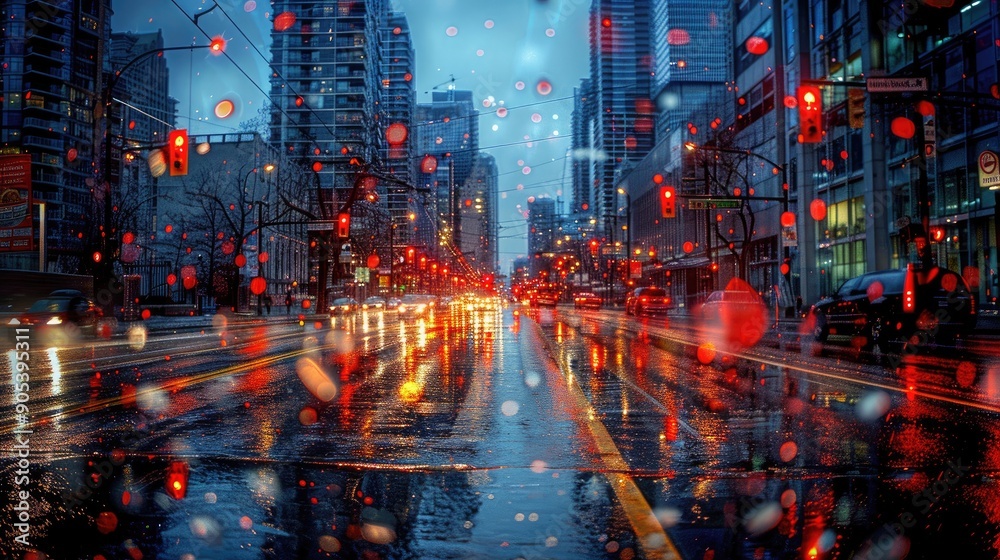 Beautiful Cityscape with colorful bokeh lights. Night Cityscape. Beautiful Cityscape with colorful bokeh lights. Night Cityscape.