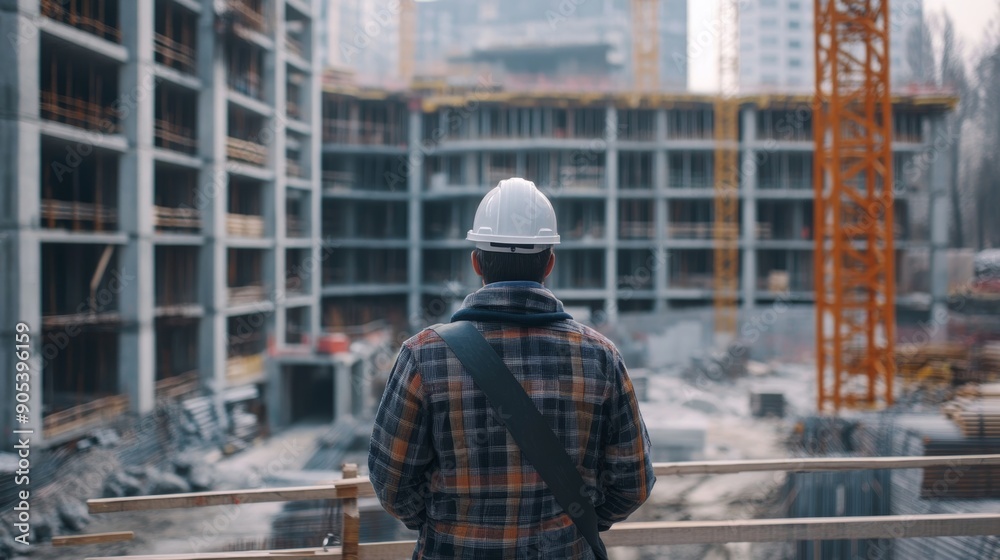 Civil Engineer Observing Construction Site