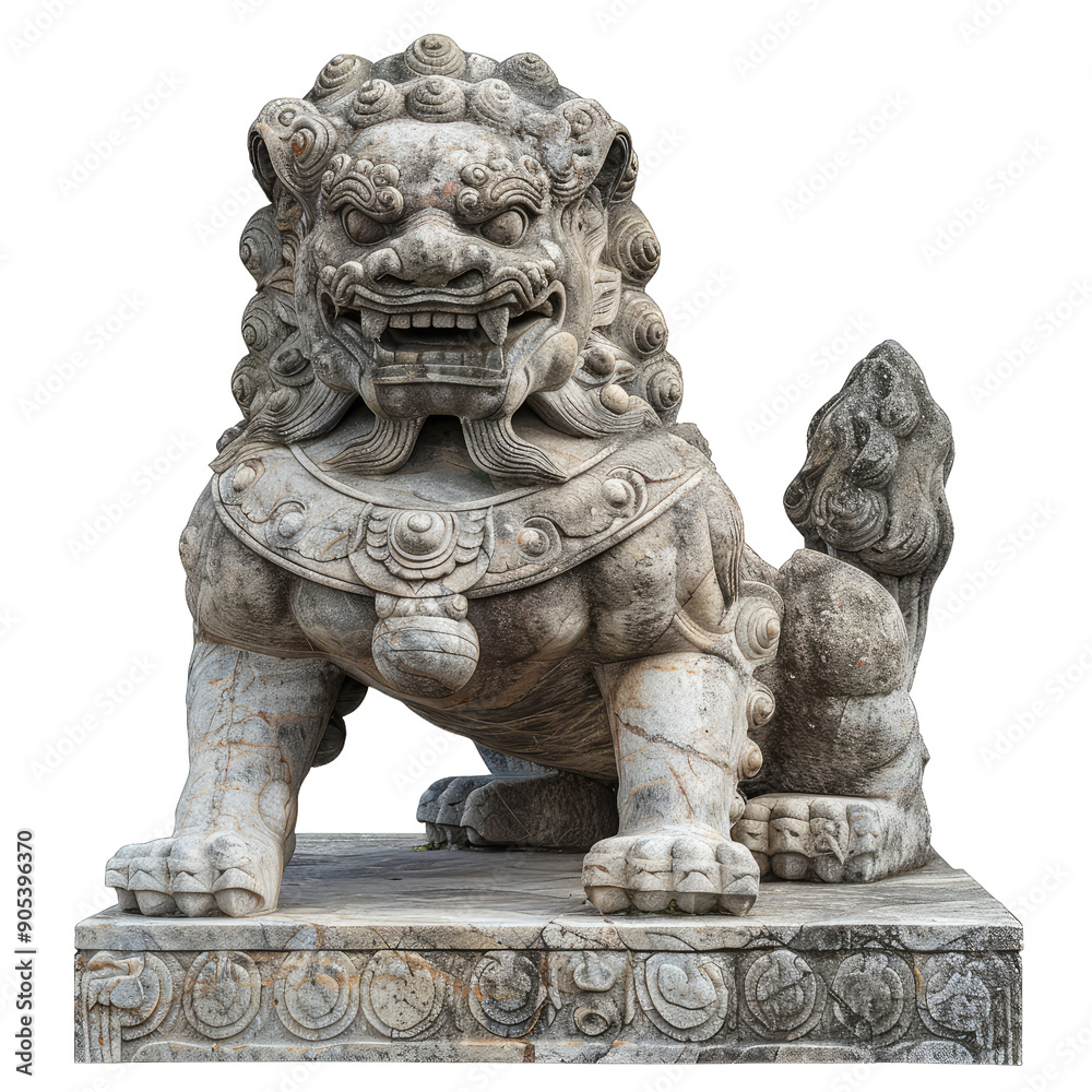 Chinese stone lion white background Chinese stone lion white background