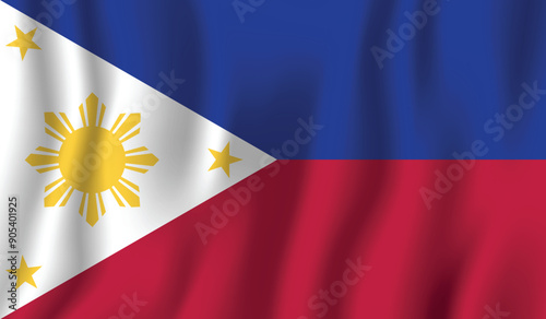 Realistic Philippines national flag perfect color, scale, and proportion.  