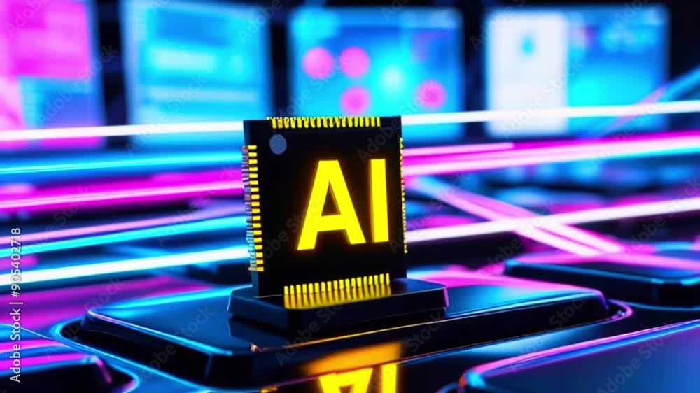 This video shows a small, square chip with the letters This video shows a small, square chip with the letters