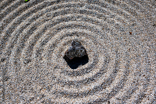 Canvas Print stone in a japanese zen garden