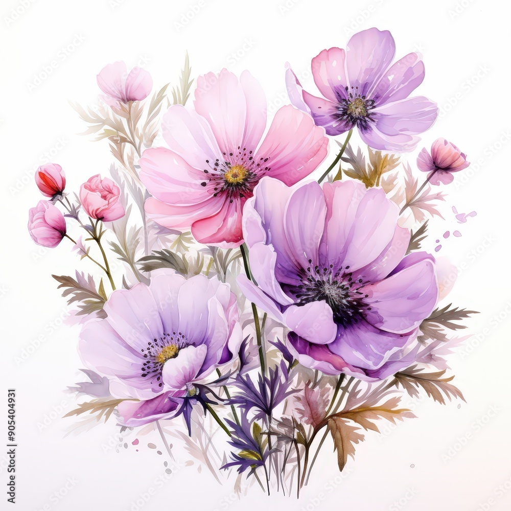 Blooming Watercolor Flowers Blooming Watercolor Flowers