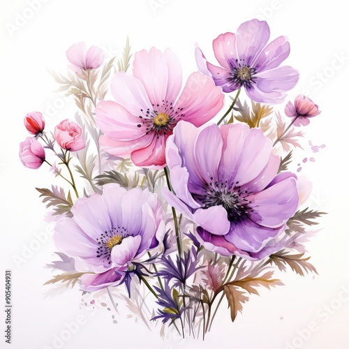 Blooming Watercolor Flowers