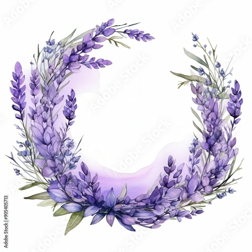 Watercolor Lavender Wreath