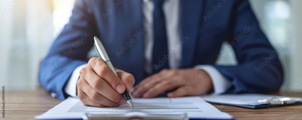 Tax professional analyzing documents, financial services, tax season Tax professional analyzing documents, financial services, tax season