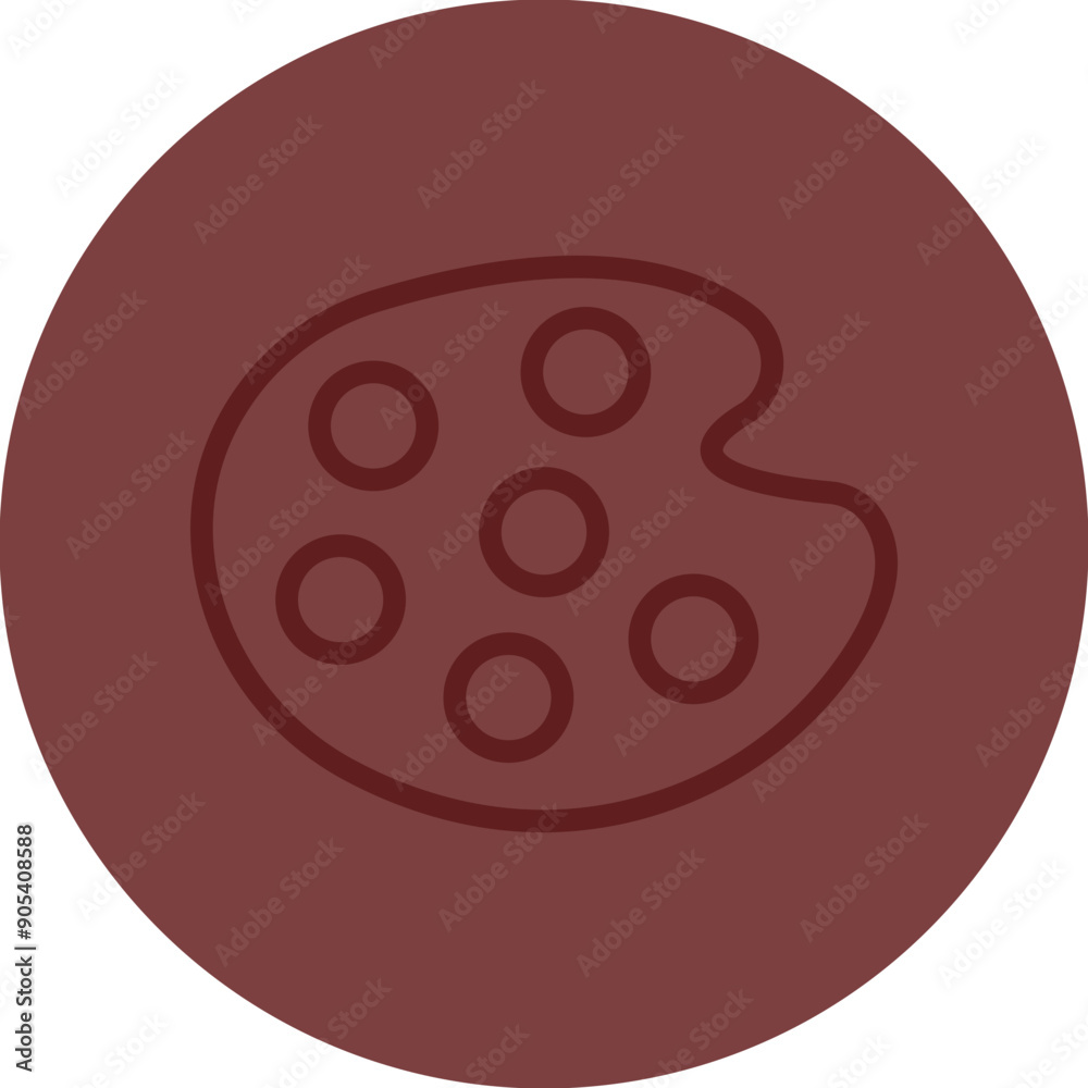Palette Vector Line Maroon Circle Maroon Palette Vector Line Maroon Circle Maroon