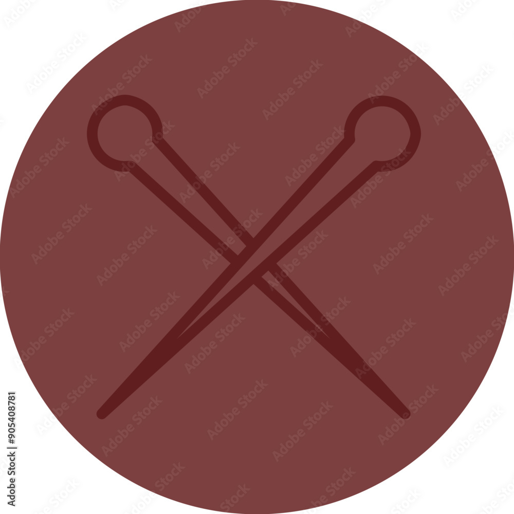 Knitting Needles Vector Line Maroon Circle Maroon Knitting Needles Vector Line Maroon Circle Maroon