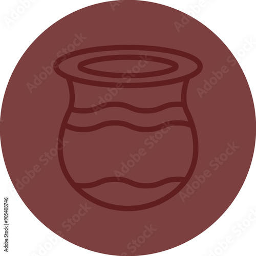 Clay Vector Line Maroon Circle Maroon