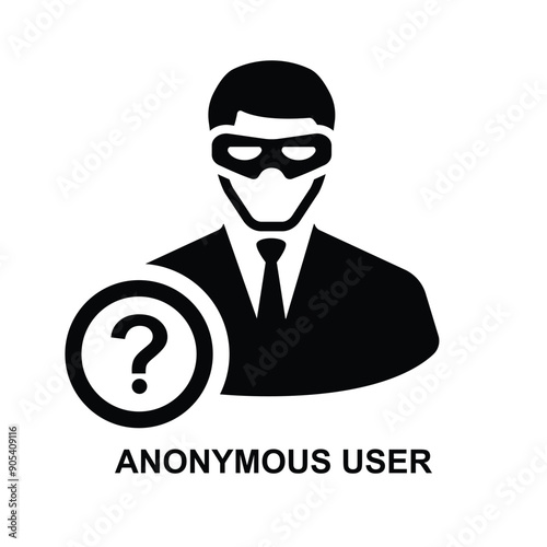 Anonymous user icon isolated on background vector illustration