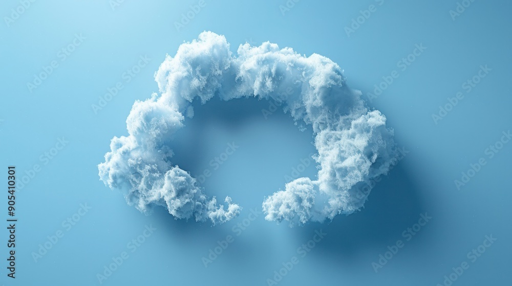 Naklejka premium 3d render of a cloud in shape of the speech bubble cut out with no background