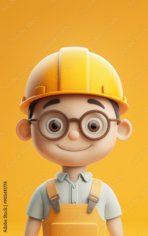 Construction worker 3d cartoon character illustration, May Day labor day worker character 3d rendering Construction worker 3d cartoon character illustration, May Day labor day worker character 3d rendering