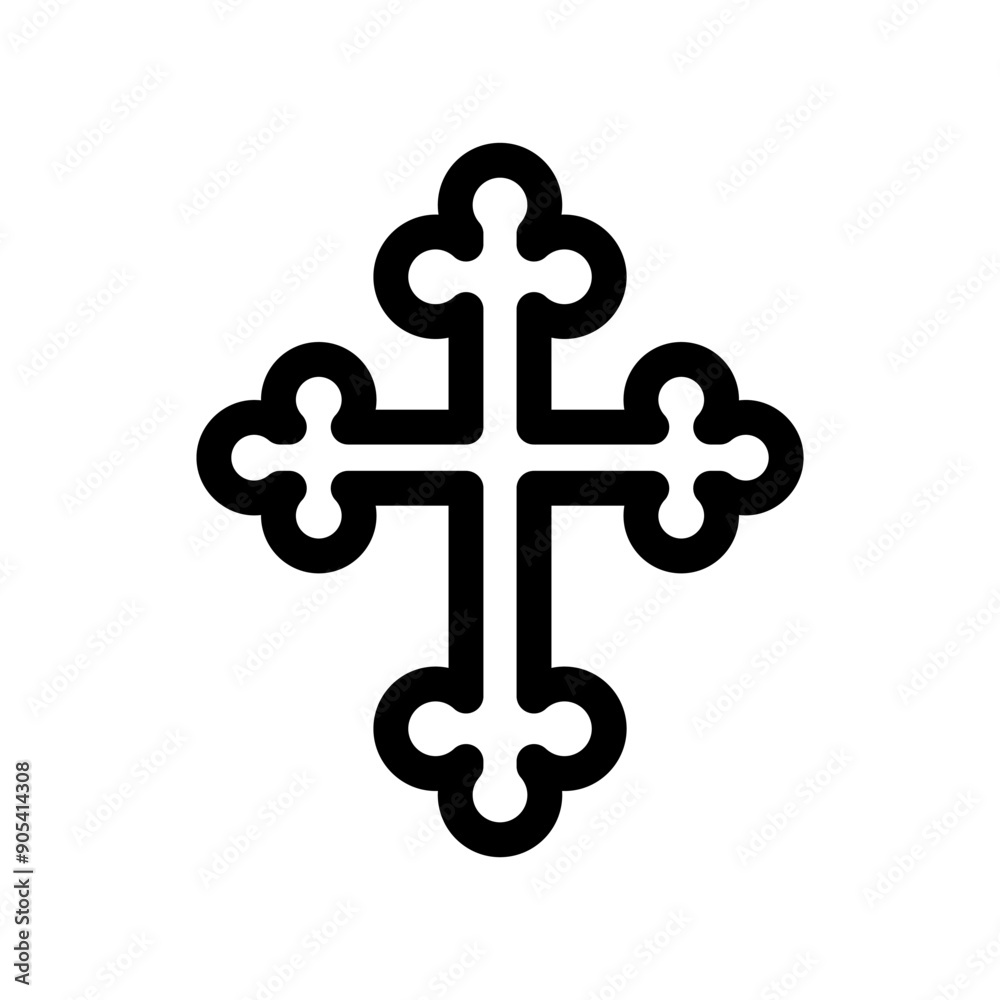 Cross icon in thin line style vector illustration graphic design Cross icon in thin line style vector illustration graphic design
