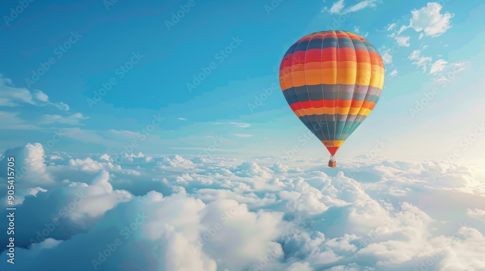 Fototapeta premium Hot Air Balloon Soaring Above the Clouds