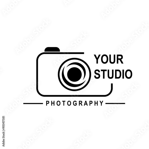 camera logo, modern photography signature logo icon vector