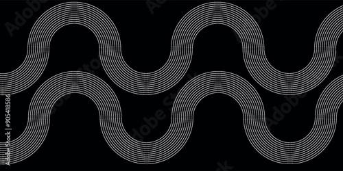 Circular spiral sound wave rhythm from lines.vector