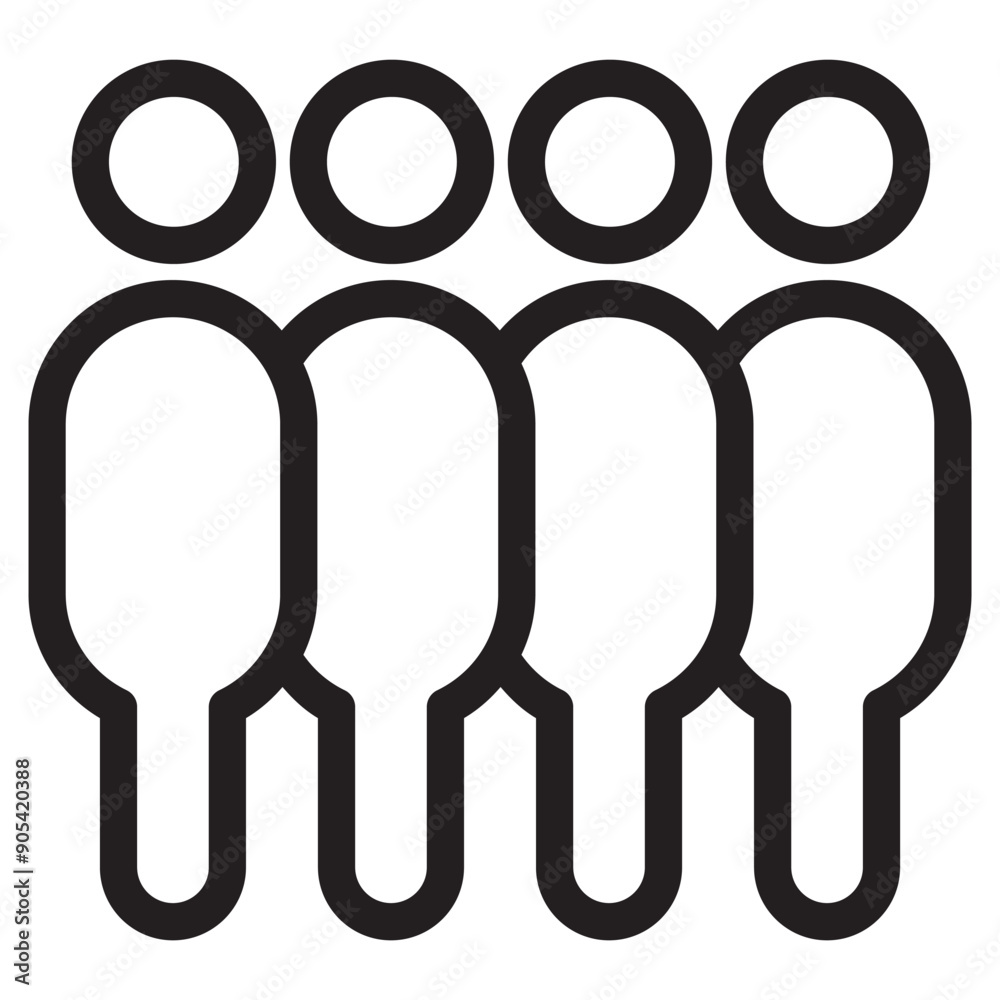 People icon in thin line style vector illustration graphic design People icon in thin line style vector illustration graphic design