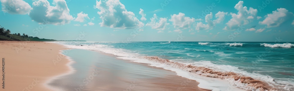 Serene Beachscape Under a Sunny Sky Serene Beachscape Under a Sunny Sky