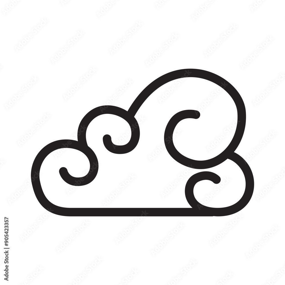 Fototapeta premium Cloud icon in thin line style vector illustration graphic design