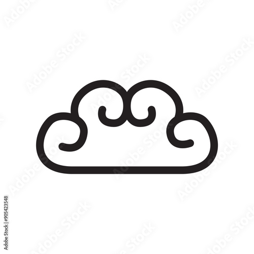 Cloud icon in thin line style vector illustration graphic design