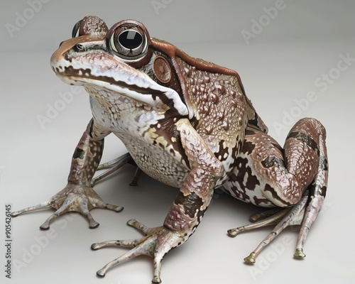 Realistic frog with detailed skin and colors3D Model illustration, Closeup, noblur photo