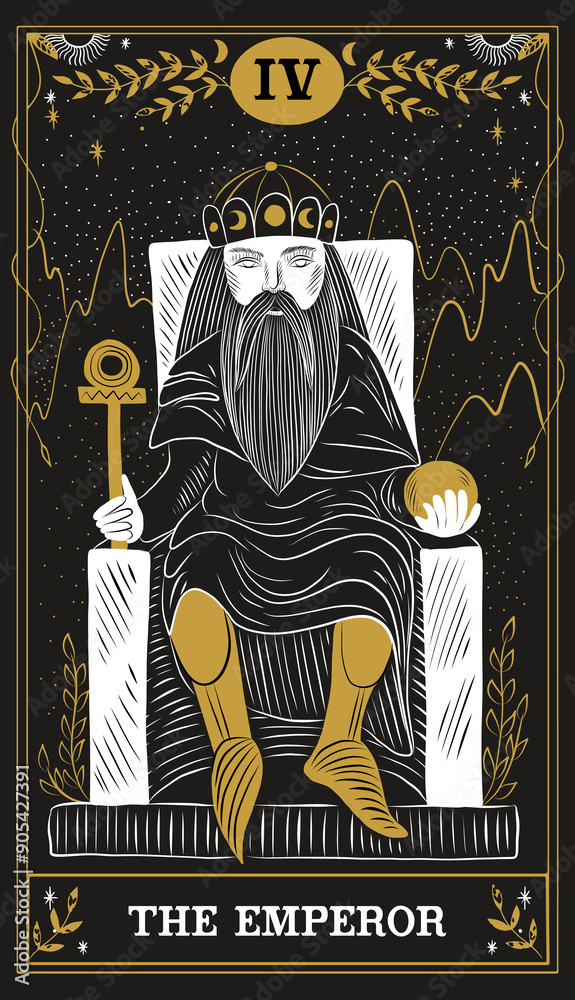Obraz premium vintage vintage style deck of tarot cards. magical predictions of the future, mysterious characters. 