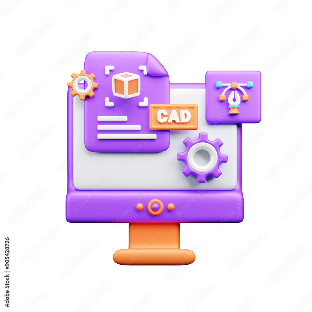 Printing 3d Illustration Icon Printing 3d Illustration Icon
