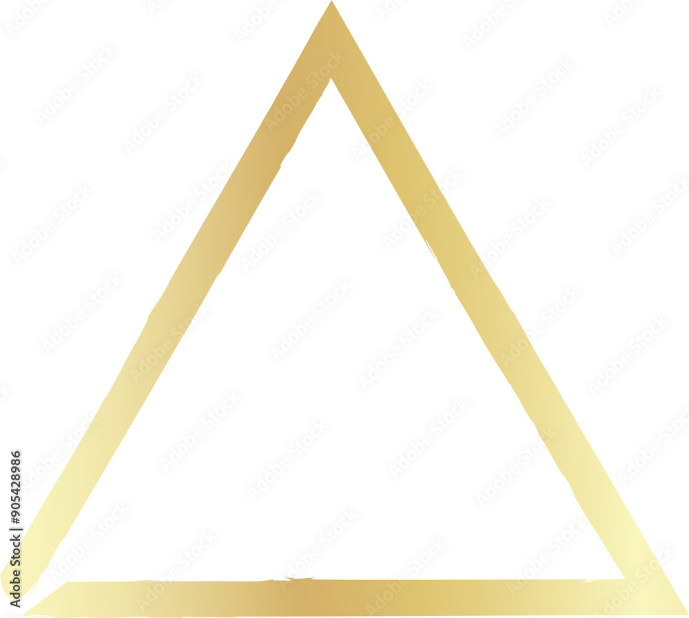 Gold triangle drawn with a brush. Elements for design Gold triangle drawn with a brush. Elements for design
