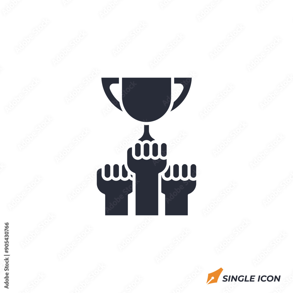Teamwork Trophy icon vector illustration. Teamwork Trophy symbol isolated on white background Teamwork Trophy icon vector illustration. Teamwork Trophy symbol isolated on white background
