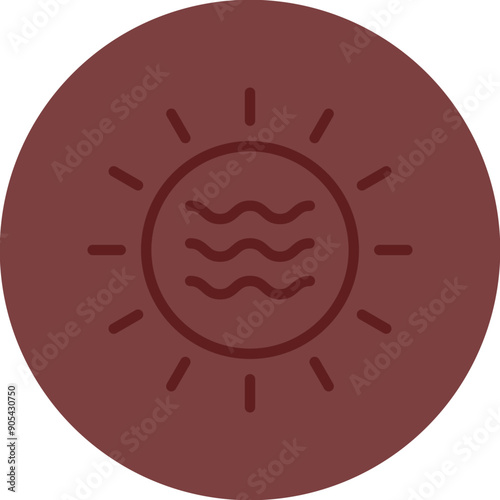 Sun Vector Line Maroon Circle Maroon