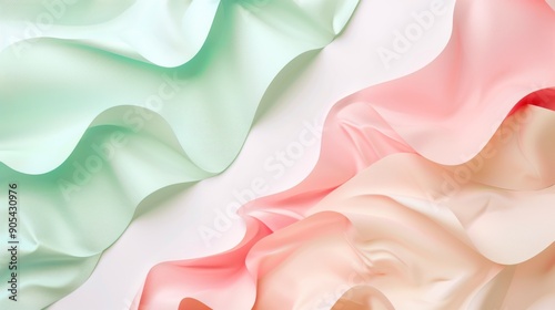 Colorful of pastel pink and green paper background