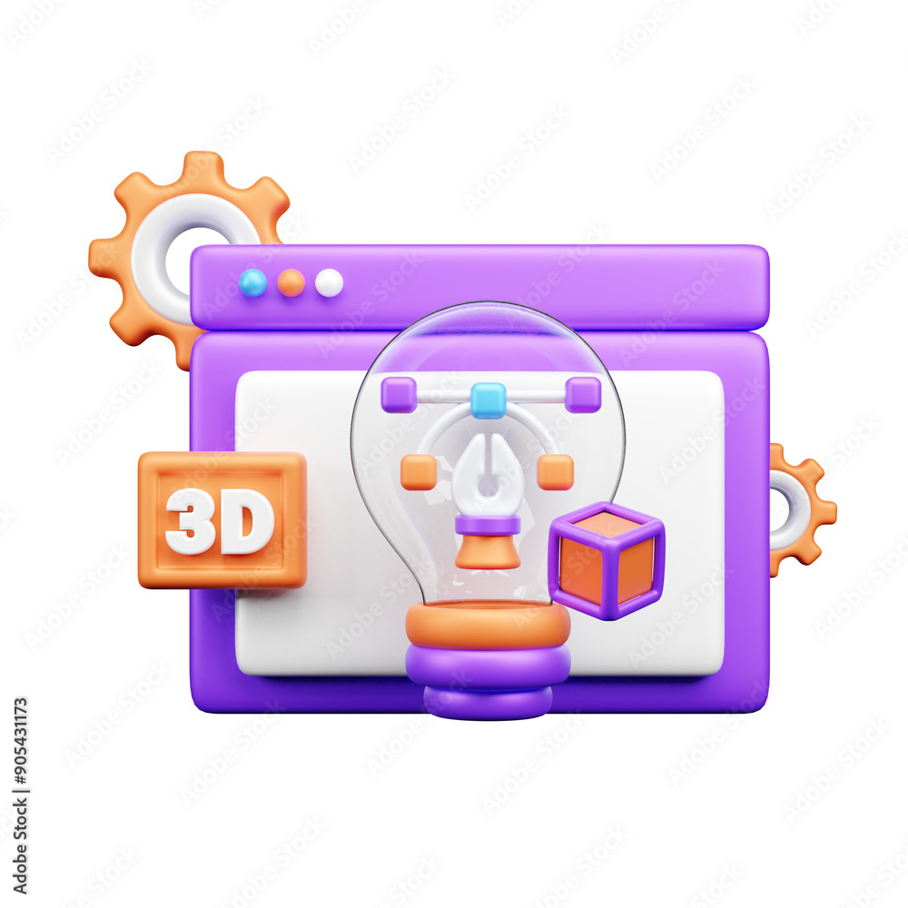 Fototapeta premium Printing 3d Illustration Icon