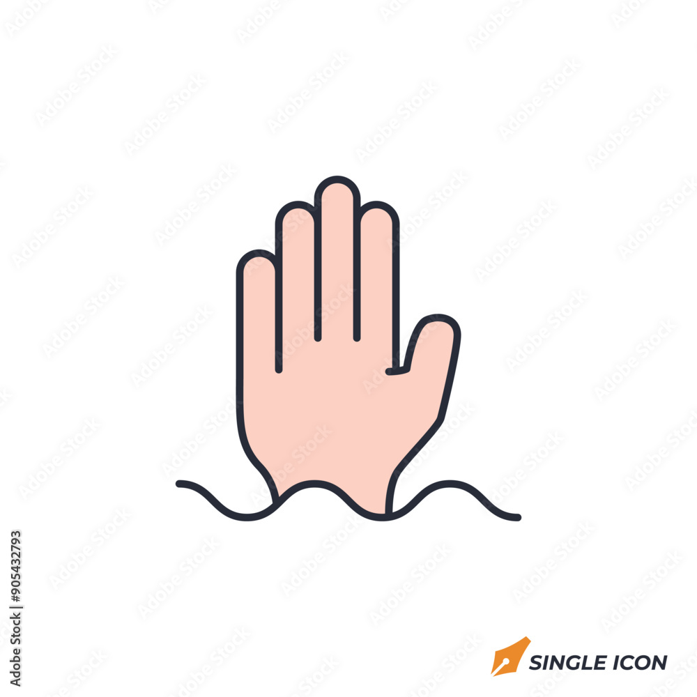 Helping Hand icon vector illustration. Helping Hand symbol isolated on white background