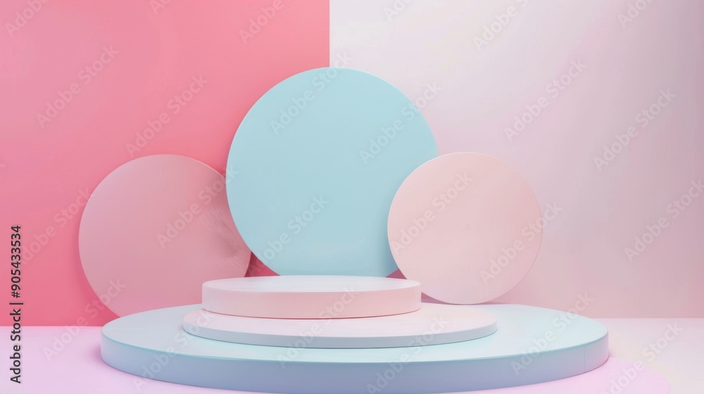 3d geometric shapes. Blank podium display in pastel color. Minimalist pedestal or showcase scene for present product and mock up. Abstract background for cosmetic advertising 3d geometric shapes. Blank podium display in pastel color. Minimalist pedestal or showcase scene for present product and mock up. Abstract background for cosmetic advertising