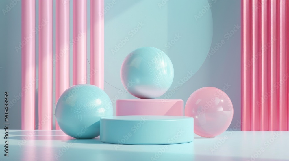 3d geometric shapes. Blank podium display in pastel color. Minimalist pedestal or showcase scene for present product and mock up. Abstract background for cosmetic advertising 3d geometric shapes. Blank podium display in pastel color. Minimalist pedestal or showcase scene for present product and mock up. Abstract background for cosmetic advertising