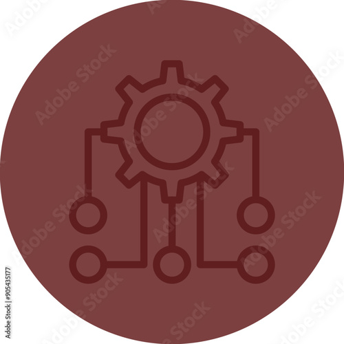 Integration Vector Line Maroon Circle Maroon