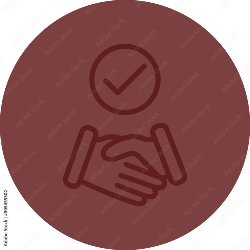 Handshake Icon Vector Line Maroon Circle Maroon Handshake Icon Vector Line Maroon Circle Maroon