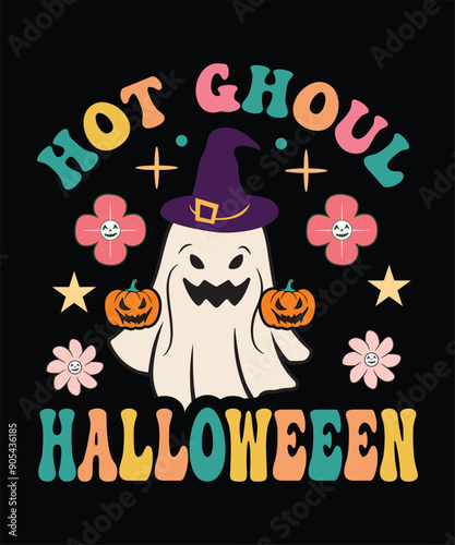 HOT GHOUL HALLOWEEN TSHIRT DESIGN