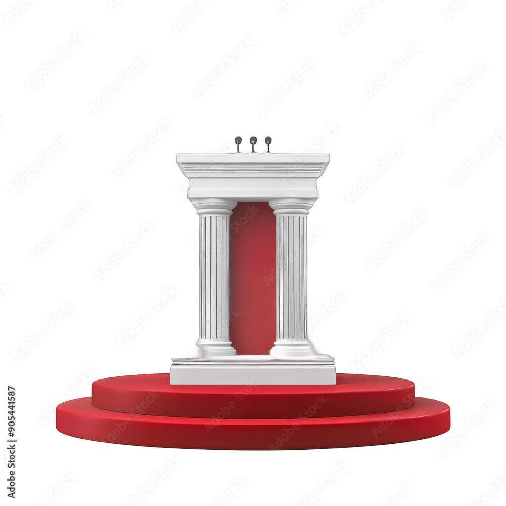 A podium with three microphones on top of it A podium with three microphones on top of it