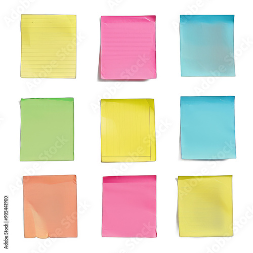 Brighten up your workspace with colorful Post-It notes. Organized and vibrant office supplies concept photo