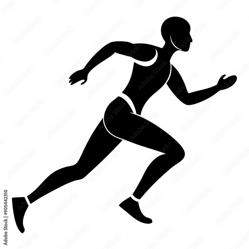 Minimal Running Athlete Silhouette Minimal Running Athlete Silhouette