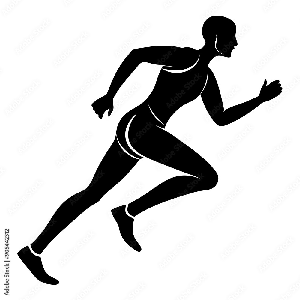Minimal Running Athlete Silhouette Minimal Running Athlete Silhouette