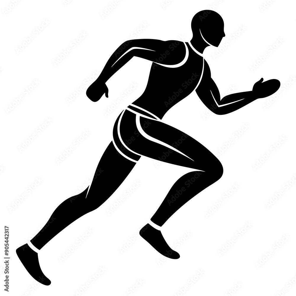 Minimal Running Athlete Silhouette Minimal Running Athlete Silhouette