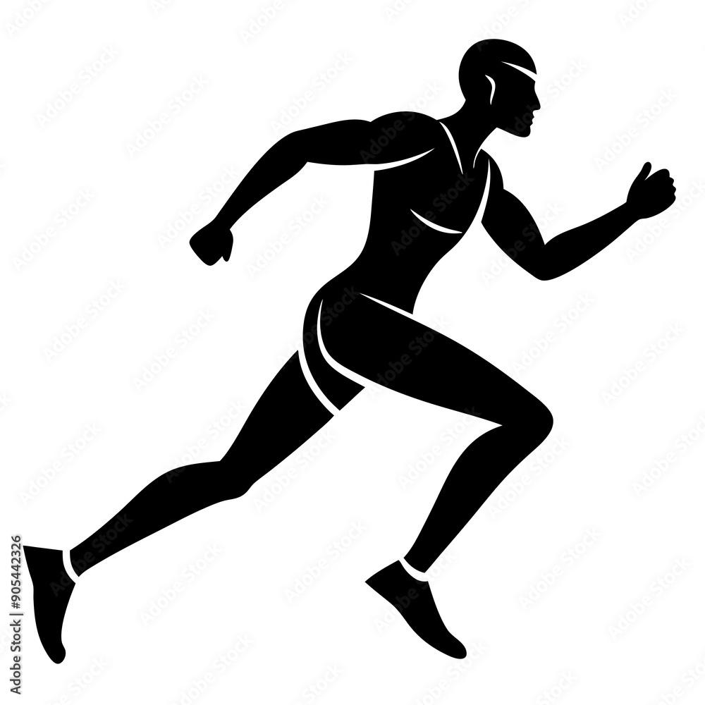 Minimal Running Athlete Silhouette Minimal Running Athlete Silhouette