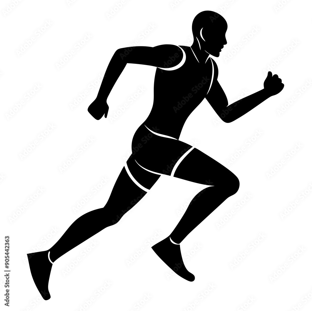 Minimal Running Athlete Silhouette