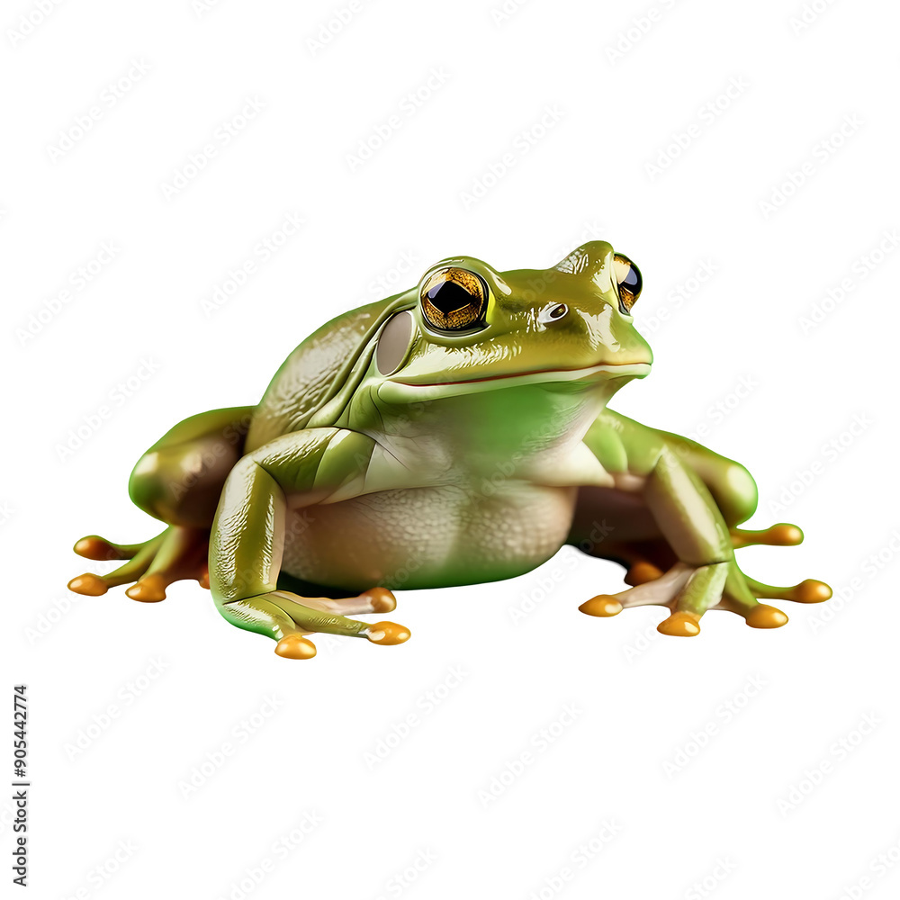 Obraz premium frog sitting isolated on transparent background