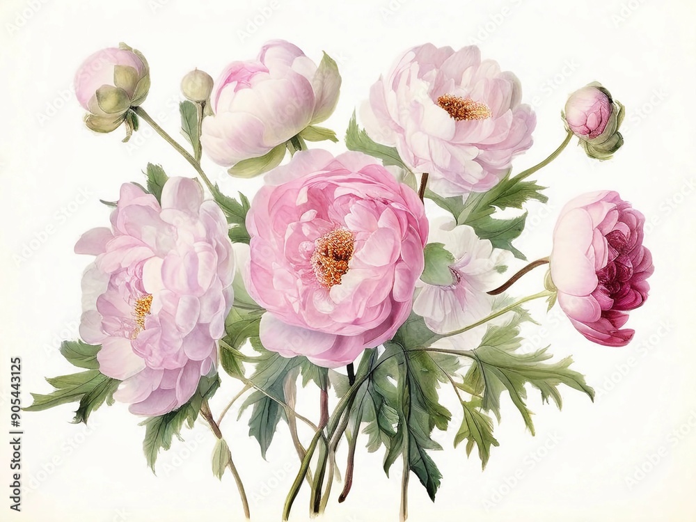 Beautiful bouquet of delicate pink peonies, perfect for floral arrangements and designs. Beautiful bouquet of delicate pink peonies, perfect for floral arrangements and designs.