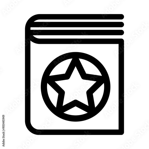 Magic book icon in thin line style vector illustration graphic design
