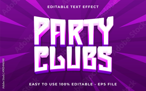 3d Party Clubs gradient sparkle text style effect template editable text effect